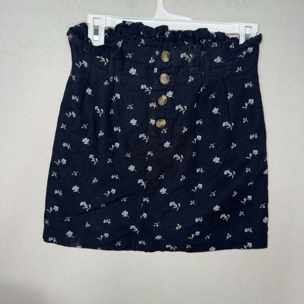 American Eagle Outfitters Floral Paperbag Waist Mini Skirt
